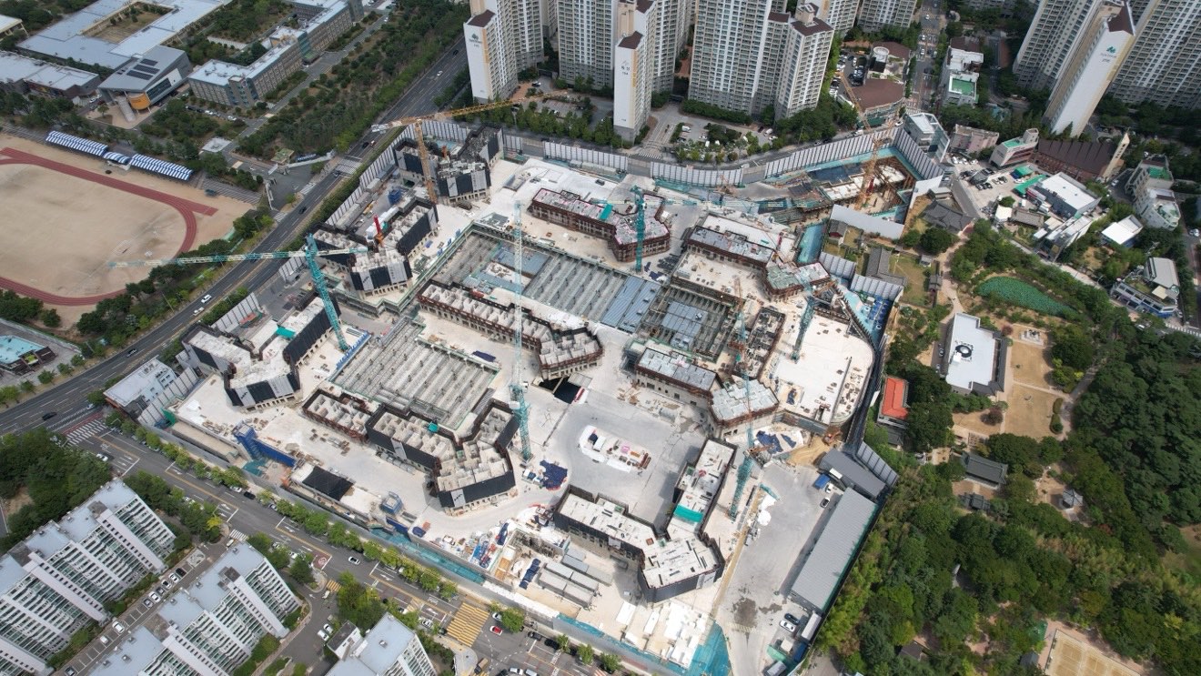 상인 센트럴자이 공사 현장 — 2026년 8월 항공사진